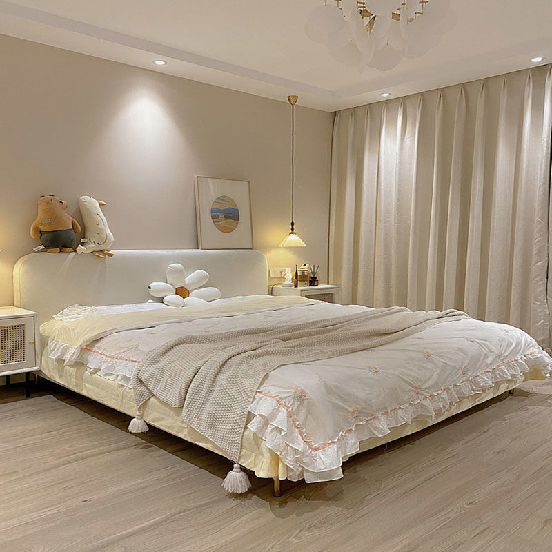 轻奢布艺床现代简约双人主卧室婚床北欧网红公主ins床可拆洗新款