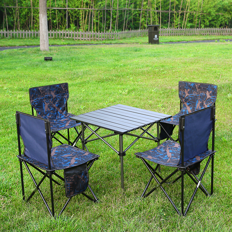Outdoor Folding Tables and Chairs Portable Outdoor Stall Table and Chair Camping Picnic Egg Roll Table and Chair Folding Table for Car Table and Chair