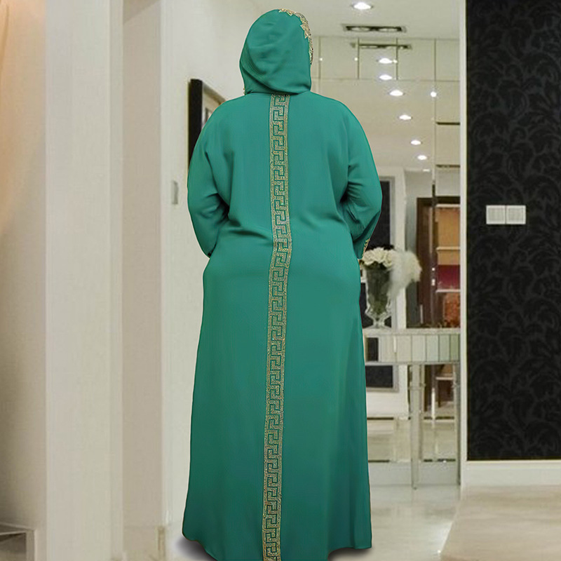 Arab Clothing Foreign Trade plus Size Women's Muslim Gown Cross-Border Middle East Ethnic Style Robe Dress 8845