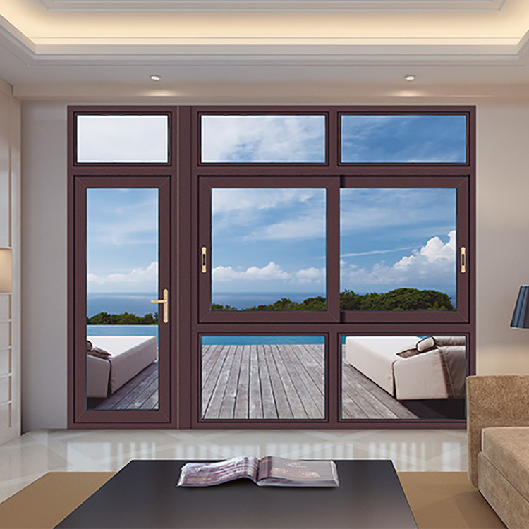 120断桥三轨推拉窗家装铝合金门窗中空玻璃平开窗推拉窗定制