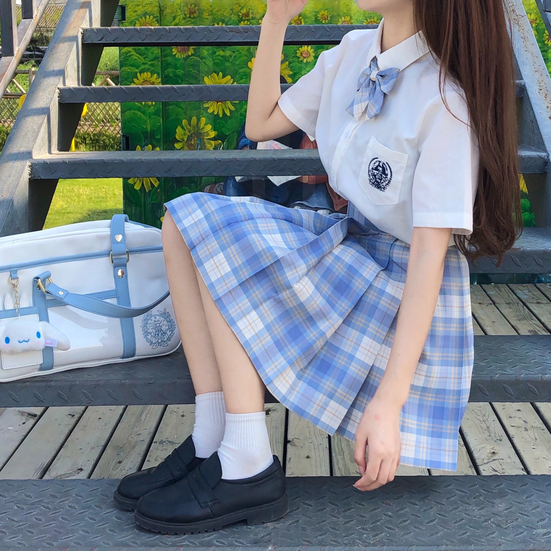 冰淇淋日系秋冬款制服正版百搭校供格裙学院风高腰jk格子裙百褶裙