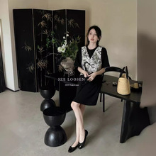 【高品质订货】中式国风气质连衣裙圆领拼接假两件设计短款裙子