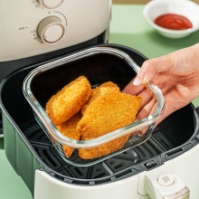 碗空气炸锅专用碗烤盘烤箱用玻璃盘烘焙餐具微波炉器皿方形盘子