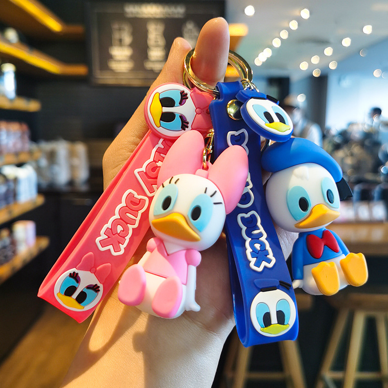 Cartoon Anime Mickey Minnie Doll Keychain Stitch Doll Key Chain Pendant Ornaments for Couple Car Accessories