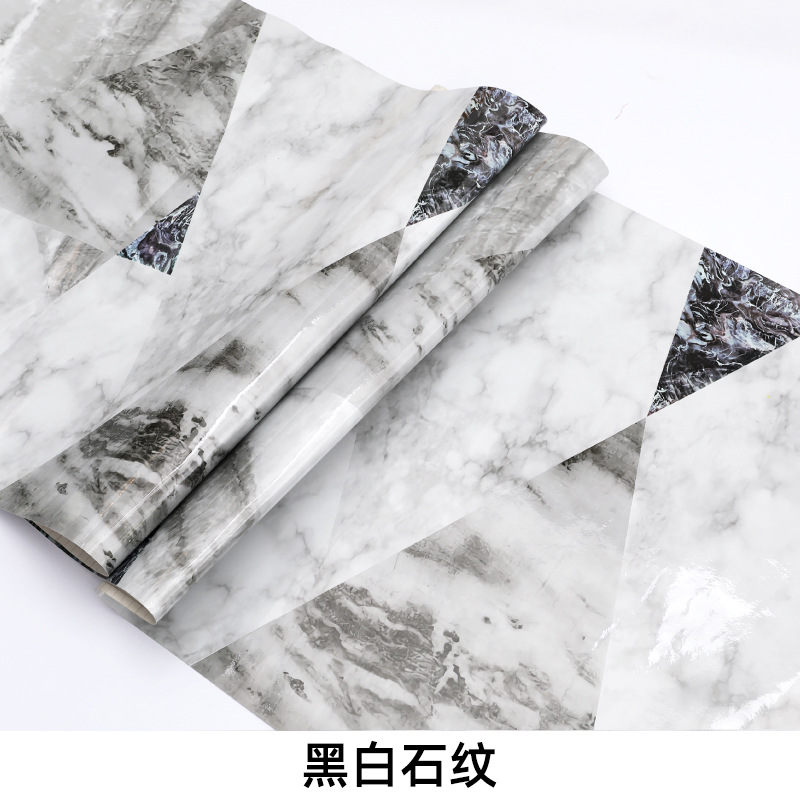 Kitchen Greaseproof Stickers Waterproof Marble Furniture Film Self-Adhesive Wallpaper Tile Stove Table Cabinet Protective Film