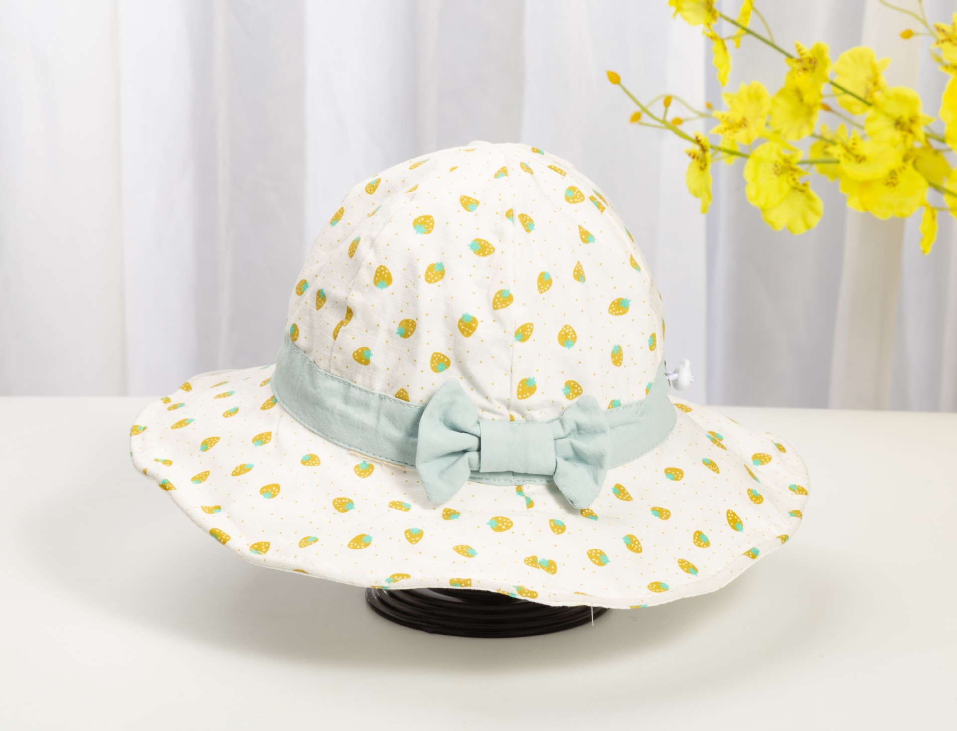 婴儿帽子女宝宝公主春秋天薄款大檐遮阳帽女童儿童夏季可爱渔夫帽