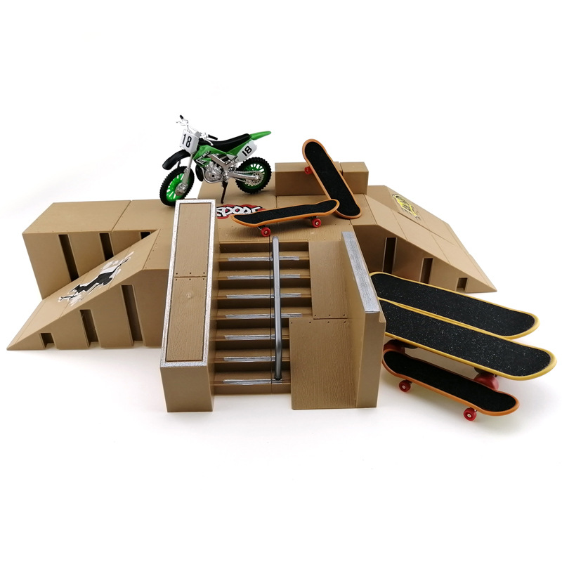 手指滑板场地道具组合儿童模型玩具比赛滑板公园