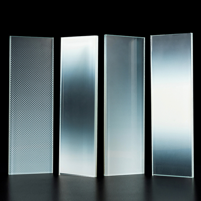 双层钢化夹胶渐变玻璃酒店淋浴房隔断移门磨砂玻璃支持来样定制