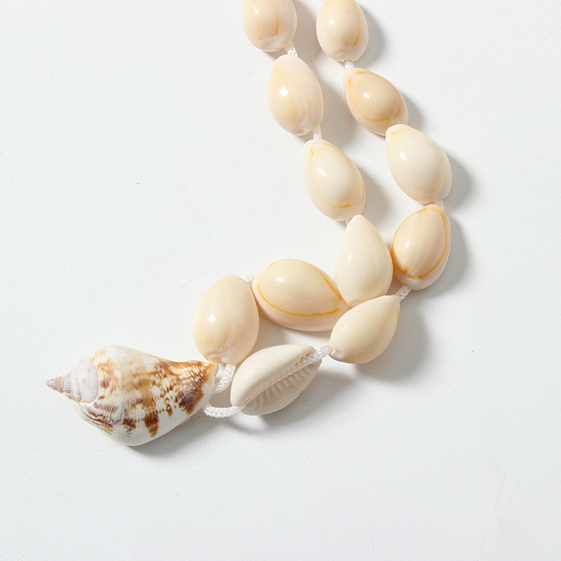 海螺贝壳项链白口螺贝壳挂饰海边旅行装饰地摊夜市旅游景区纪念品