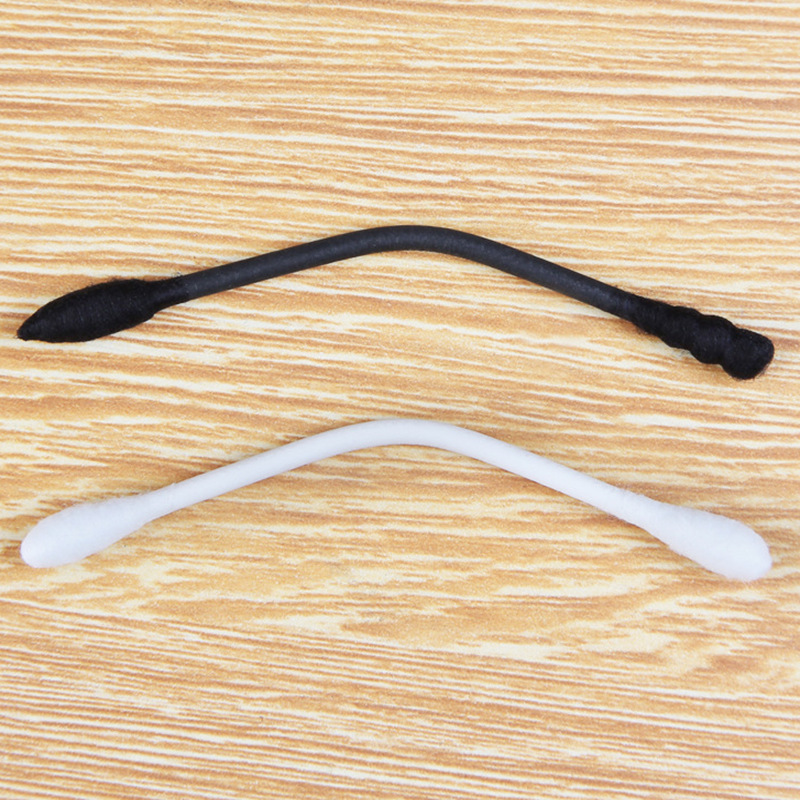 Pure Cotton Double-Headed Disposable Cotton Swabs 300 Tube Pack Black and White Two-Color Cosmetic Cotton Swab Cleaning Dual-Use Paper Stick Cotton Swabs