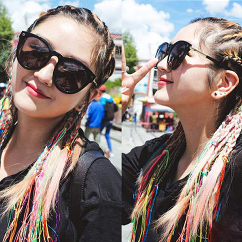 Braided Hair Color String Children Hair Braiding Colorful Ropes Female Braid Dirty Braid Hair Rope Braid Hair Band Rainbow Color Dirty Braid Hair Rope