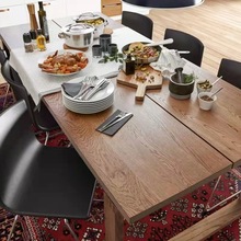 北欧家用全实木餐桌椅长方形小户型原木吃饭桌个性餐厅饭店大板桌