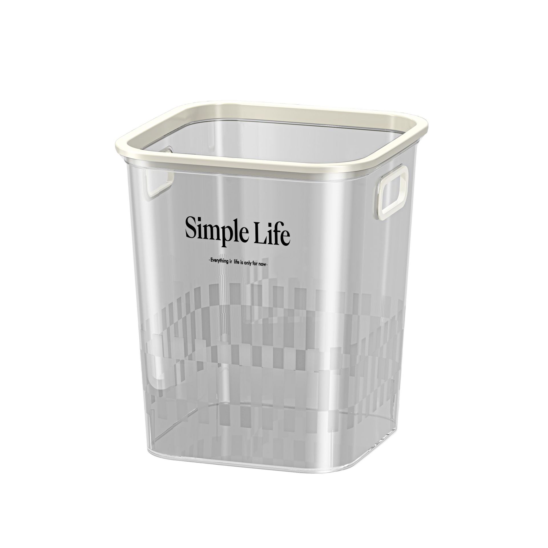 Hl Office Trash Can Household Portable Pressure Ring Transparent Thickened Large Kitchen Living Room Toilet Basket