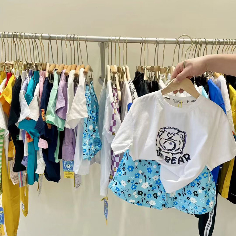 杰米熊儿童套装男童女童夏品牌折扣童装一手货源批发杂款尾货混批