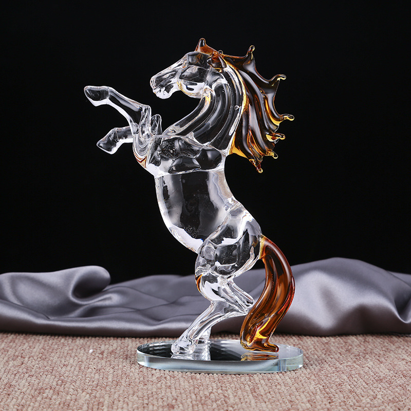 创意水晶马摆件十二生肖马到成功开业生日礼品客厅办公家居装饰