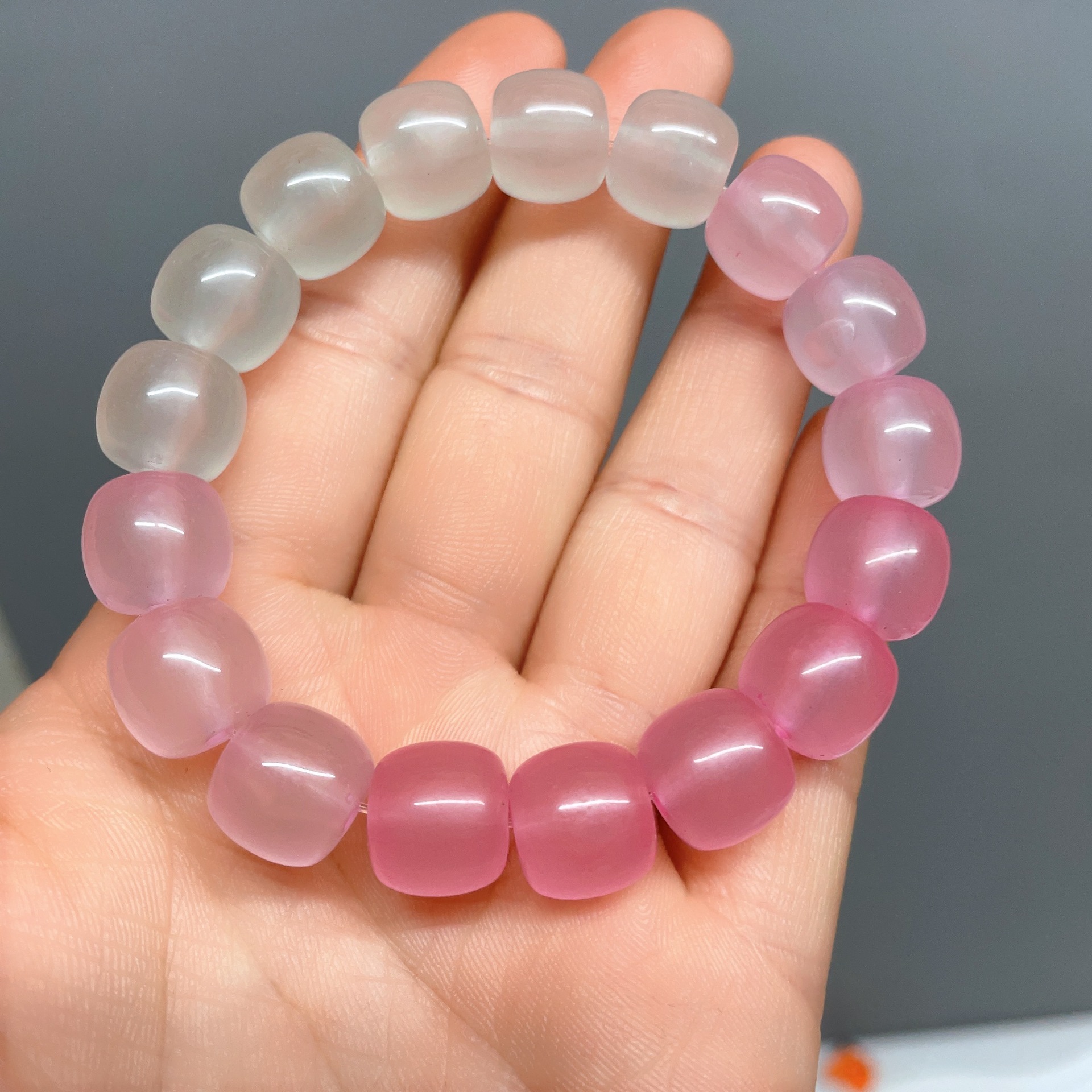 Xiaohongshu Imitation Bodhi Bracelet Pliable Temperament Gradient Color Buddha Beads Luminous Starry Sky Ice Transparent Plate Beads Bracelet