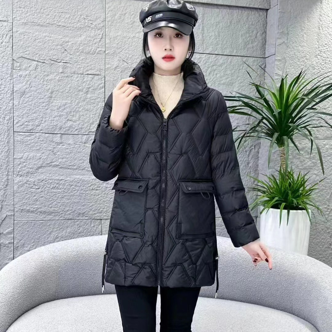 棉服女2023新款洋气中长款棉衣大码冬季外套妈妈装冬装女士棉袄