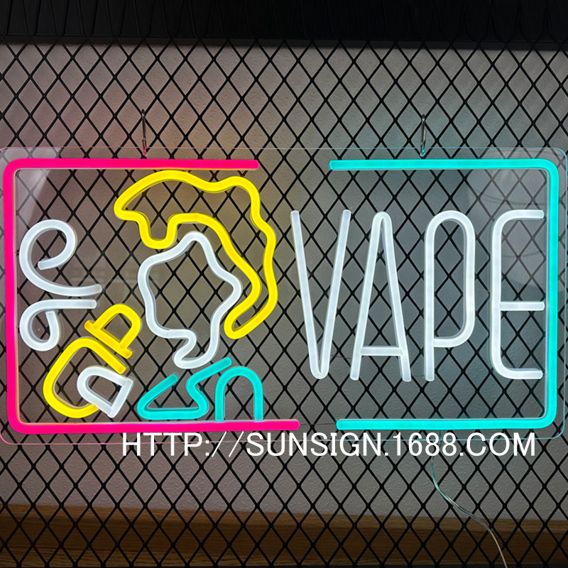 vape霓虹灯 vape neon led电子烟跨境电商霓虹灯牌 发光字12v 5v