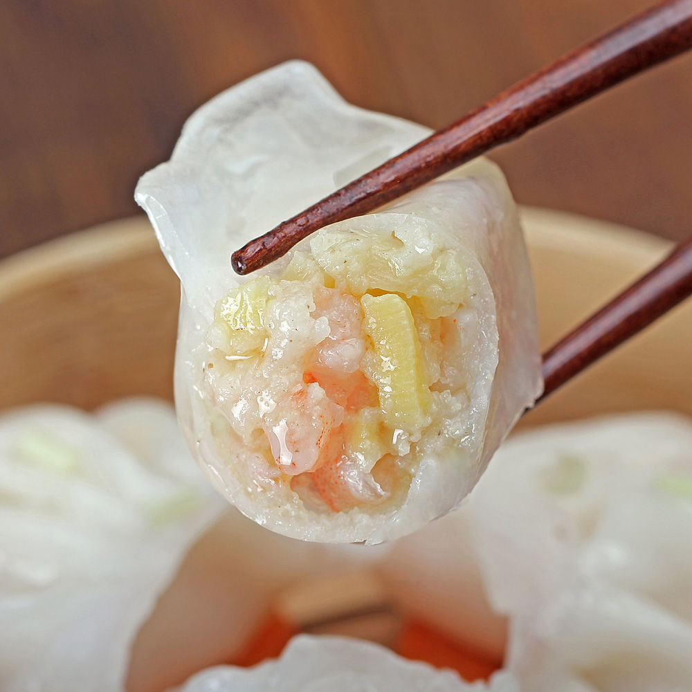 虾饺水晶虾饺皇广东广式早茶点心港式饺子速冻手工虾仁饺肉馅饺子