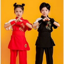 儿童武术服装中国演出服练功男女功夫短袖表演武术馆幼儿训练
