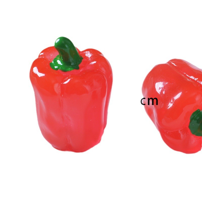 Emulational Fruits and Vegetables Pimento DIY Ornament Hair Accessories Sweet Pepper Resin Color Pepper Flat Luminous Accessories