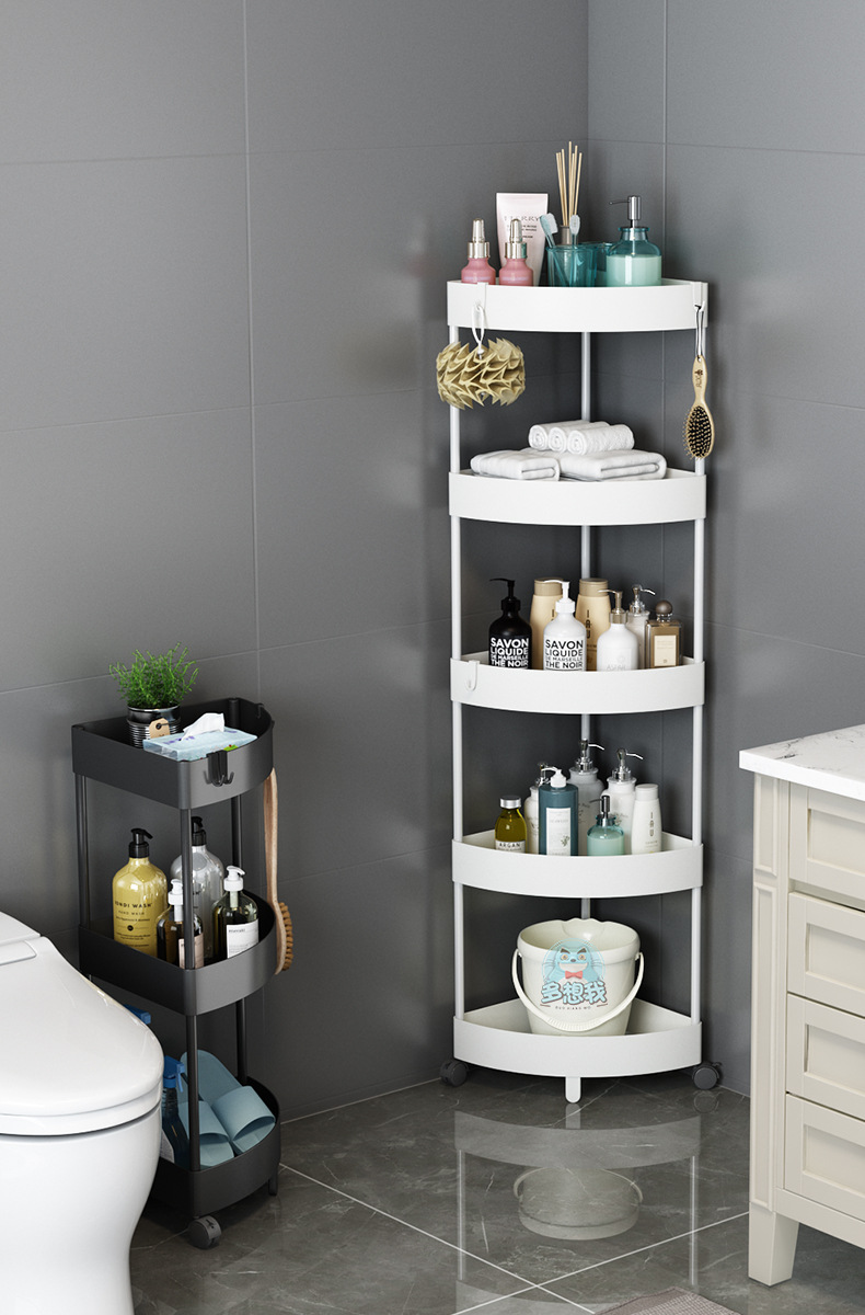 卫生间墙角三角置物架落地多层浴室厕所洗澡间拐角收纳架转角柜子