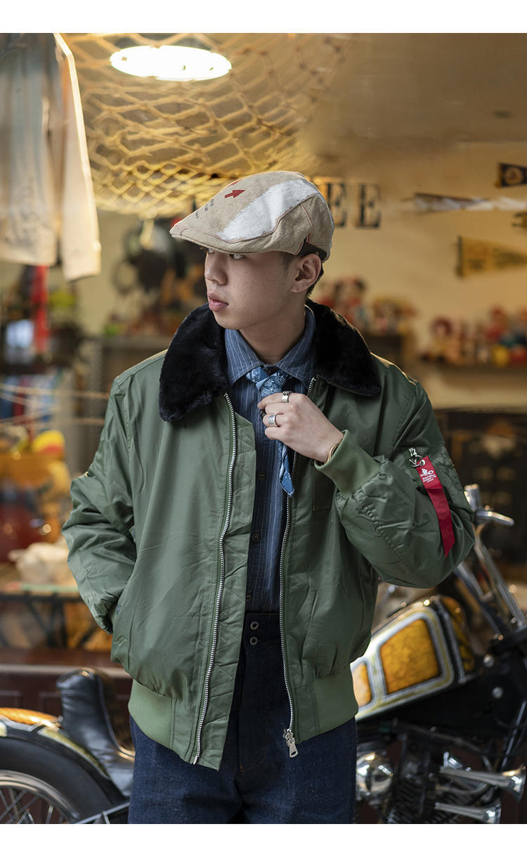 诺曼龙美式军装 空军b15玛丽莲梦露同款冬飞行员夹克冬男友风情侣