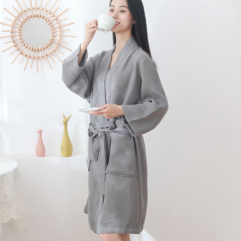 Gauze Bathrobe Soft Bath Towel Style Bathrobe Long Water-Absorbing Quick-Drying Couple's Men's and Women's Same Adult Nightgown