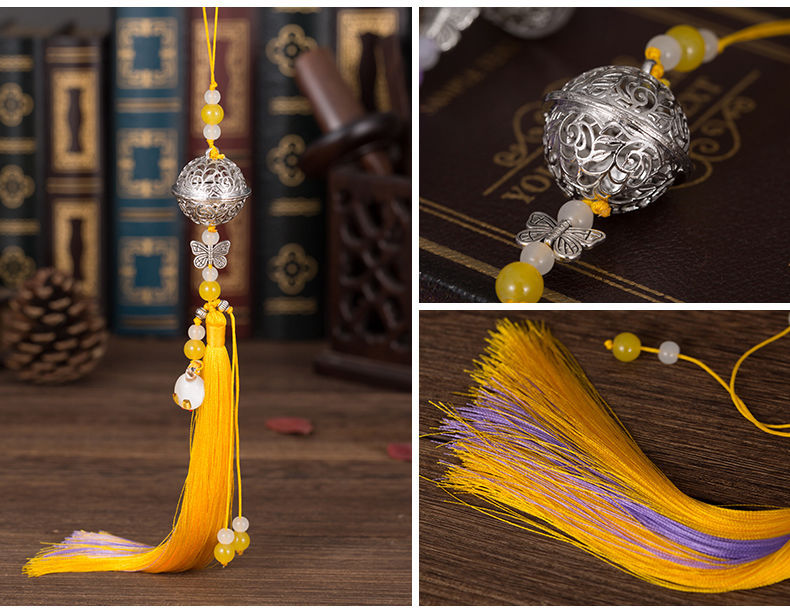 汉服旗袍压襟扣双色流苏铃铛腰坠中国风配饰古风腰挂衍生铃挂件