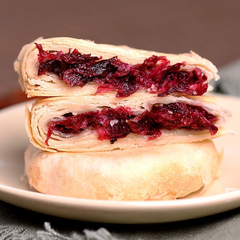 鲜花饼玫瑰云南特产玫瑰饼现烤糕点小吃零食抹茶面包饼中秋厂批发