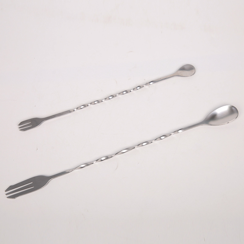 304 Stainless Steel Barspoon 26cm Fine Thread Bar Spoon Thread Coffee Milk Tea Stirring Spoon Bar Stirrer