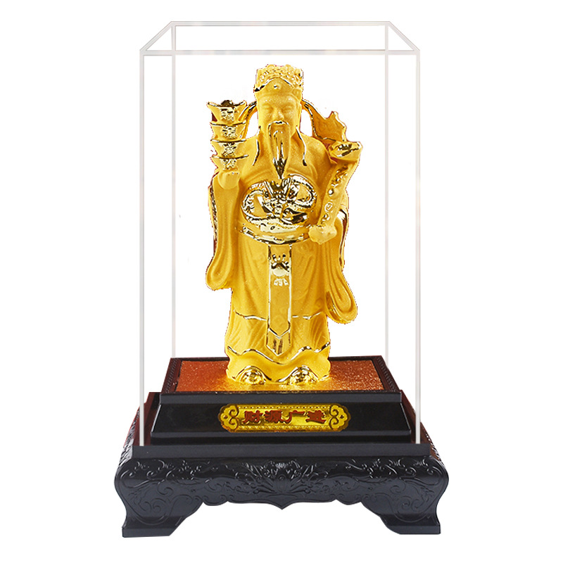 绒沙金财神爷摆件镀金家居办公室工艺品汽车4s店活动开业礼品