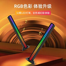 rgb拾音氛围灯声控音乐节奏灯网红炫彩车载桌面感应创意led拾音灯