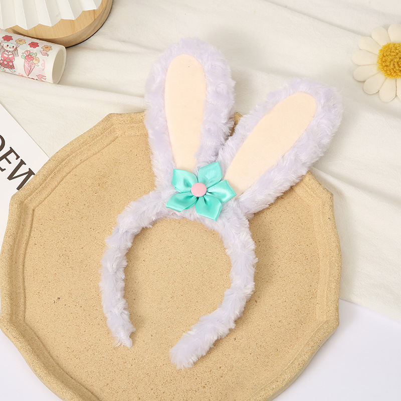 StellaLou Rabbit Ears Hair Hoop Korean Style Girl Cute Cartoon Doll Hair Band Hair Clip Headband Plush Washing Face Hair Band