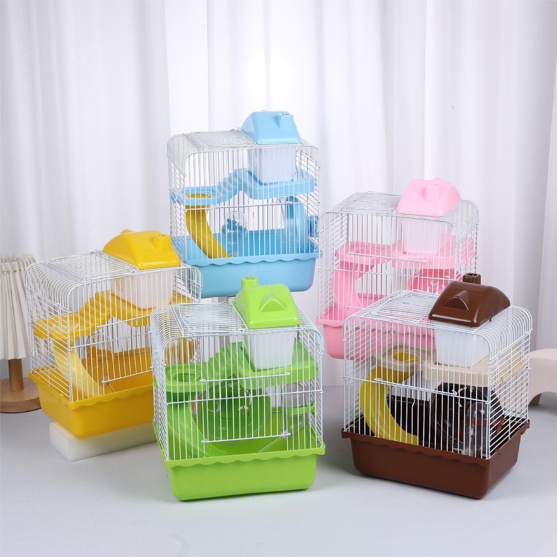 Factory Wholesale Hamster Cage Small Pastoral Castelet Hamster Supplies Portable Outerwear Double-Layer Anti-Escape Warehouse Rat's Nest