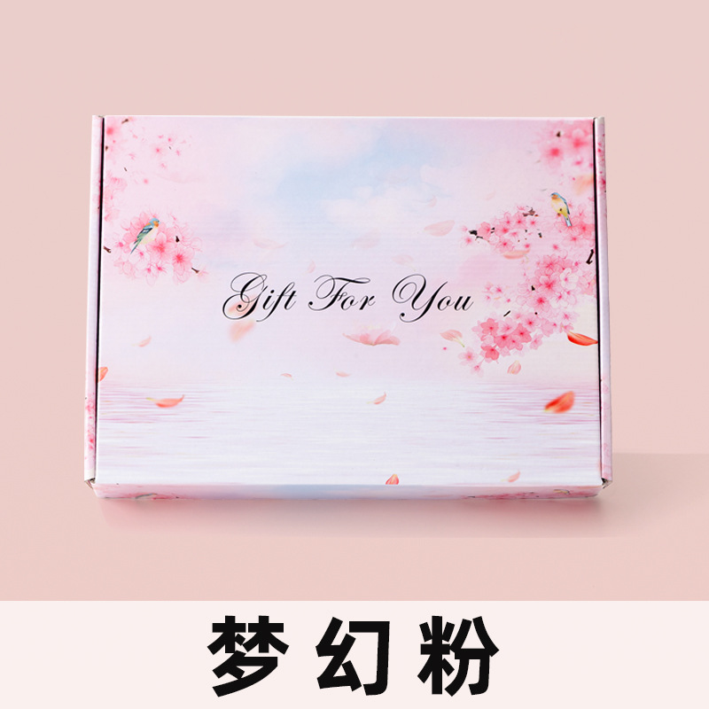 Color Aircraft Box Wholesale Custom Rectangular Color Box Hanfu Underwear Double-Sided Printing Extra Hard Clothing Packaging Box