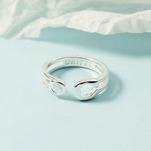 新潮创意日韩时尚开口爱心镂空戒指定做指环字母送女友礼物饰品