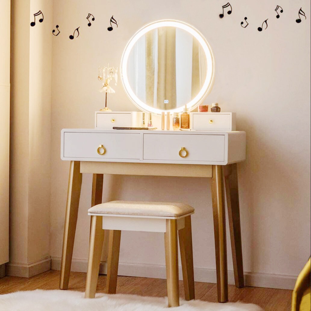 led灯梳妆台工厂欧美市场跨境化妆桌拆装小体积邮购包装vanity