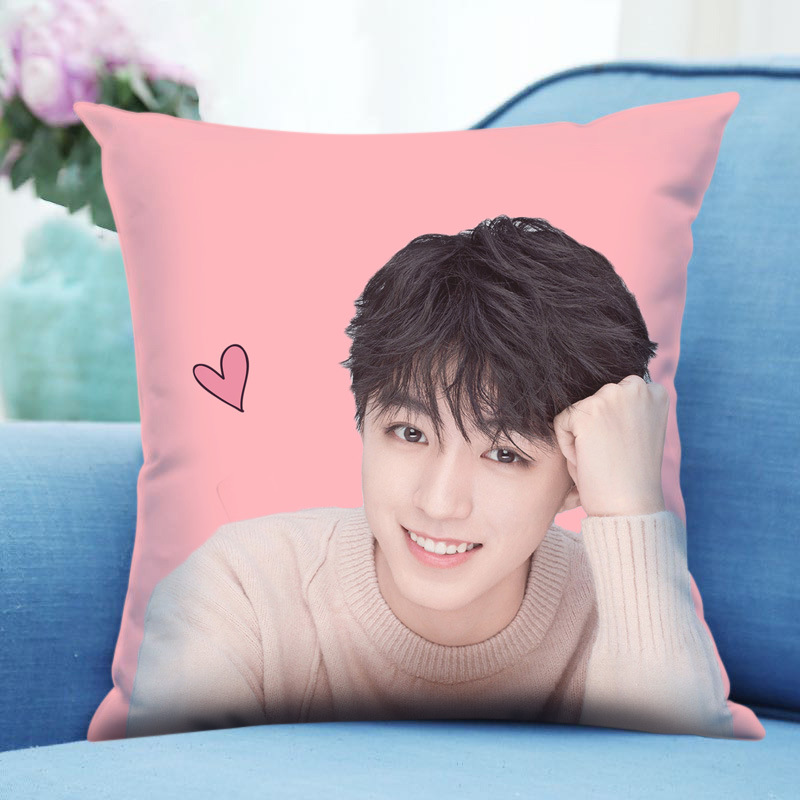 王俊凯抱枕双面人形被子两用图片生日礼物印花真人学生靠枕头