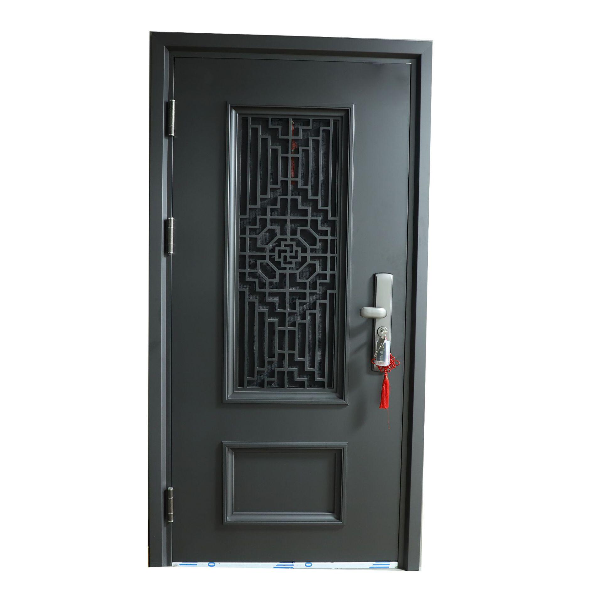 拼接甲级门中门仿铜通风门进户防盗门家用三七子母门纱网门安全门