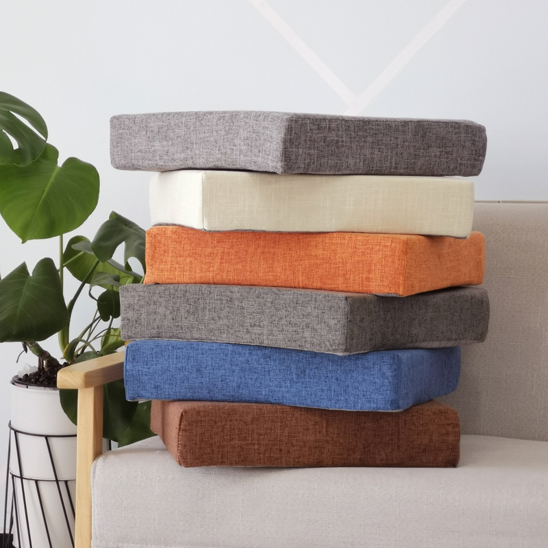 厂家加工定制海绵坐垫 加厚棉麻风格海绵沙发垫子 日式纯色拜佛垫