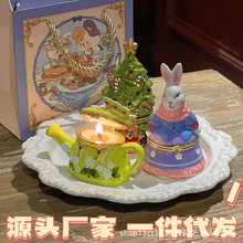 陶瓷圣诞树蜡烛兔子手工低温香薰蜡烛可爱女生日送礼熏香氛礼物
