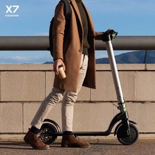 银色限量款X7可折叠滑板车成人两轮10寸大功率锂电池电动踏板车