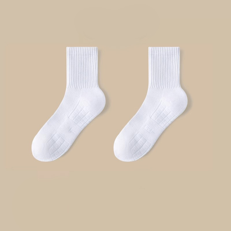 Socks Men's Cotton Deodorant Long Winter Towel Bottom Fleece-Lined Mid-Calf White Stockings Thickened Sports Basketball Socks