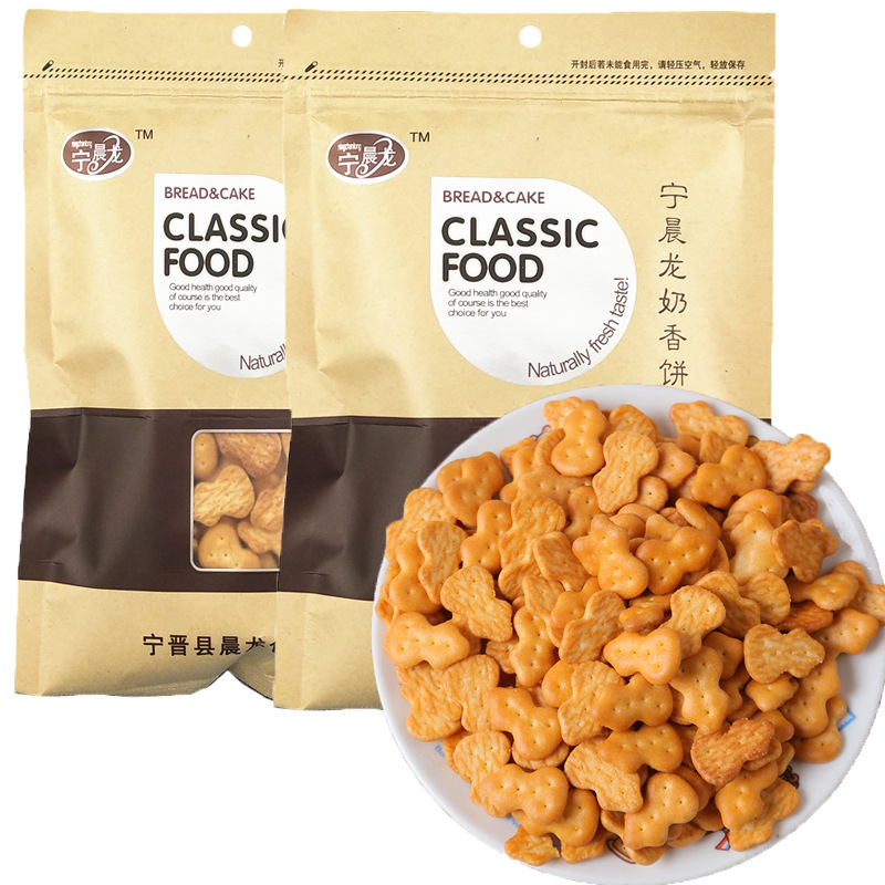 宁晨龙奶香饼葫芦饼干170g袋装怀旧办公宿舍小零食整箱30包
