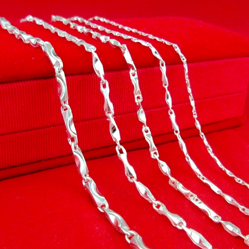 包邮项链银饰品999纯银项链酷女潮个性学生韩版简约项链情侣一对