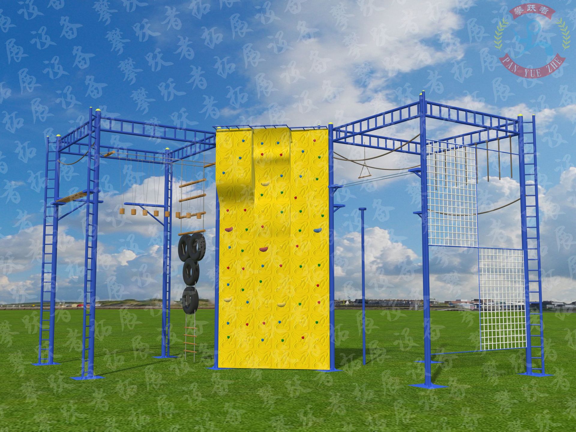 户外高空拓展心理行为训练场组合器械四米墙信任背摔消防训练器械