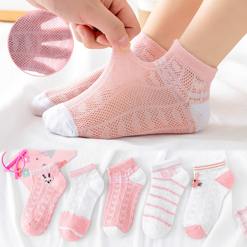 on Behalf of Cartoon Mesh Boat Socks Thin Mid-Calf Length Socks Spring and Summer Babies' Socks Baby Floor Socks Free Shipping Children's Socks