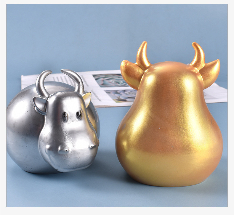 连衣diy水晶滴胶模具 3d立体牛年吉祥物牛气冲天福牛硅胶模具批发