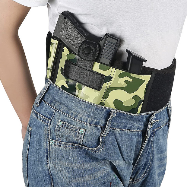 亚马逊新款迷彩枪套 户外手枪枪套迷你枪套腰带 战术腰部隐藏枪带